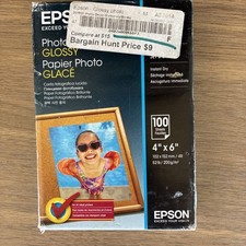 Epson Glossy 4" x 6" Photo Paper 100 Sheets  For Inkjet Printers New/Open box