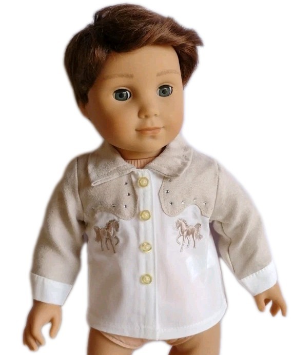 Western Shirt compatible with American Doll Boy Logan 18" Doll Clothes