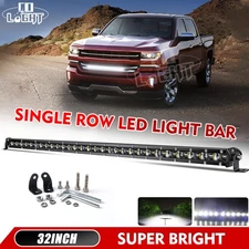 For Chevy GMC 1500 (14-18 & Classic) Grille 32" Single Row LED Light Bar Slim