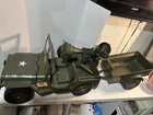 Vintage 1965 GI Joe Hasbro 7000 Jeep Combat Set With Trailer & Searchlight -READ
