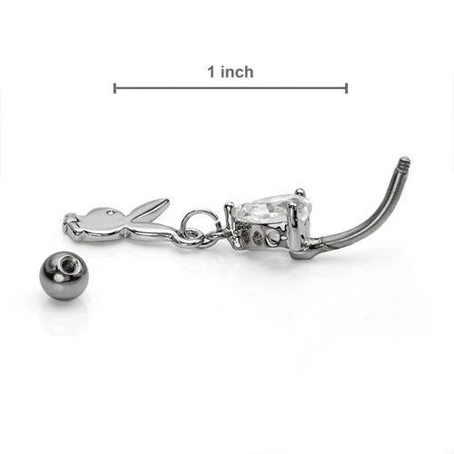 Anillo Cuerpo Corazón PLAYBOY con Cristal Genuino Hecho de Acero Inoxidable Foto 2 de 2