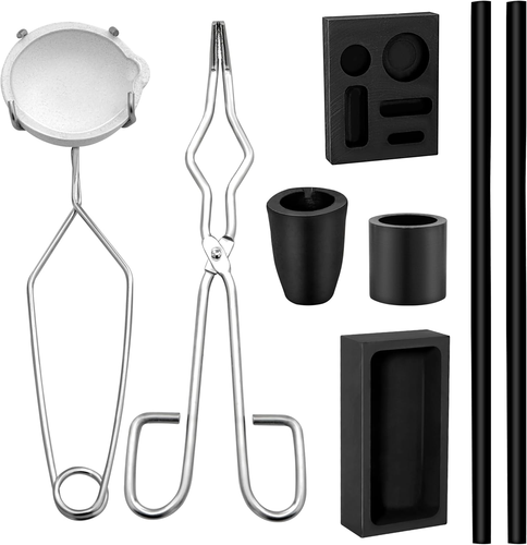 8 Pcs Crucible Kit, Graphite Torch Melting Casting Kit- Gold Melting Kit- Metal