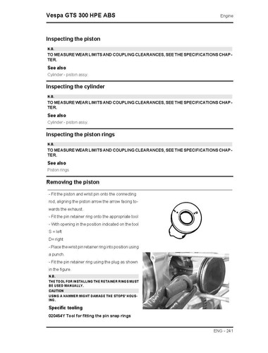 Piaggio Vespa service shop manual 2022 Vespa GTS 300 HPE ABS - Bild 15 von 24