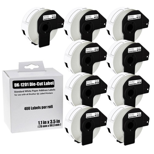 9Rolls 1.1"x3.5" Standard Shipping 400 Labels DK-1201 For Brother QL Printer