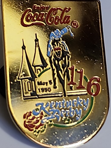 116th Kentucky Derby Coca-Cola Pin 1990 Churchill Downs Unbridled Perret - Picture 3 of 6