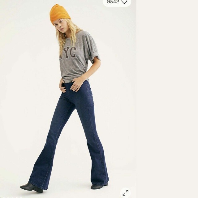 stretch denim flare jeans