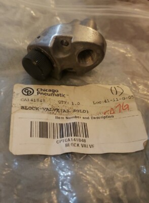 CHICAGO PNEUMATIC CA141848 BLOCK -VALVE NEW 