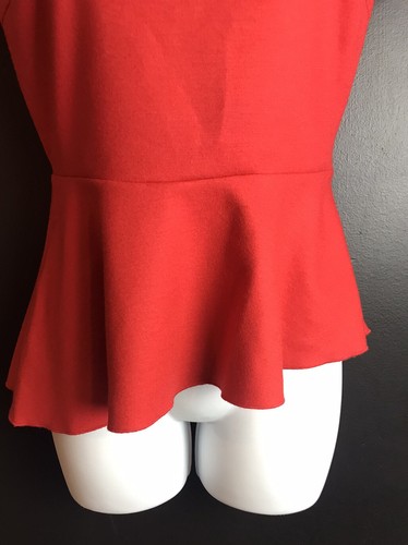 Nordstrom ELIE TAHARI Gabby Peplum Top Blouse Burnt Orange Pumpkin Spice Sz XS - Picture 6 of 11