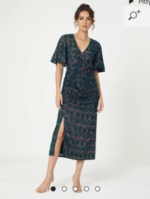 be you sequin v neck midi dress Plunging V-Neck Long Sleeve Sequin Bodycon Midi Dress GM01075