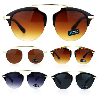 SA106 Half Rim Retro Top Flat Bridge Luxury Fashion Sunglasses