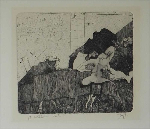 Horst Janssen Originaldruck mit persönlicher Widmung signiert