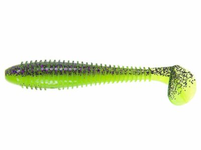 3,8''KEITECH FAT Swing Impact 9,5cm Purple Chartreuse BA-Edition Zander Japanbait