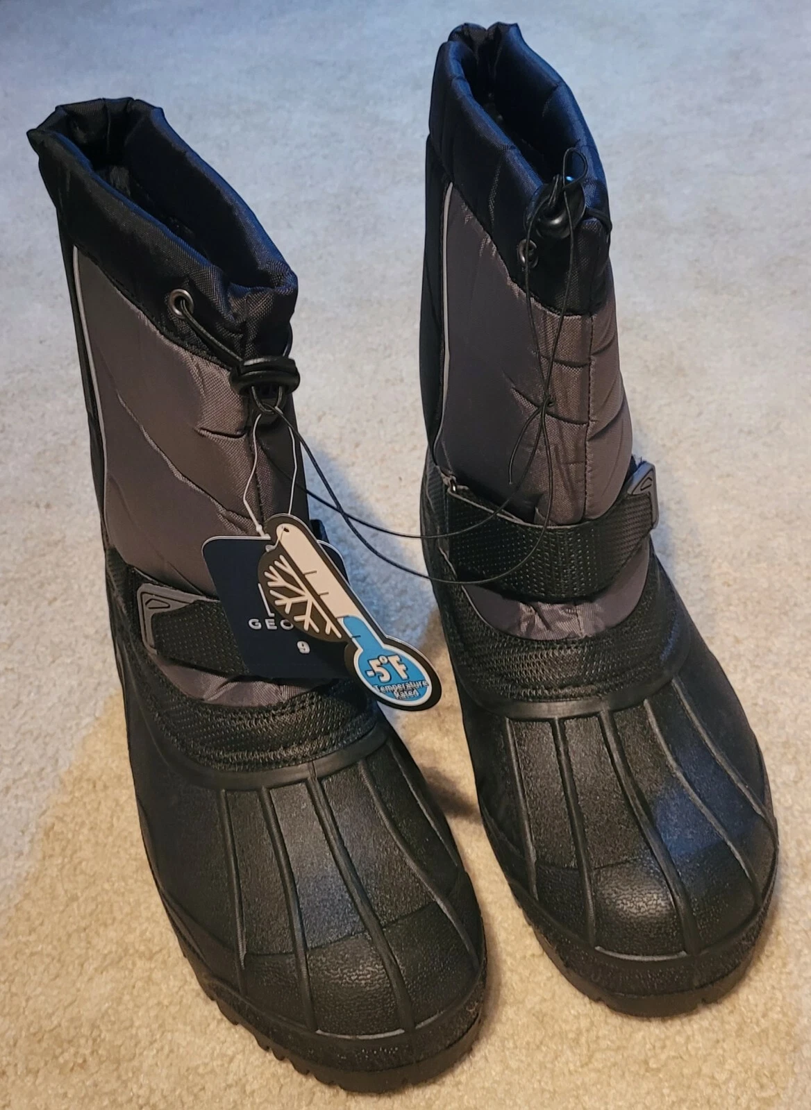 George Men's Winter Black Boots Size 9 | Priority Shipping to the USA