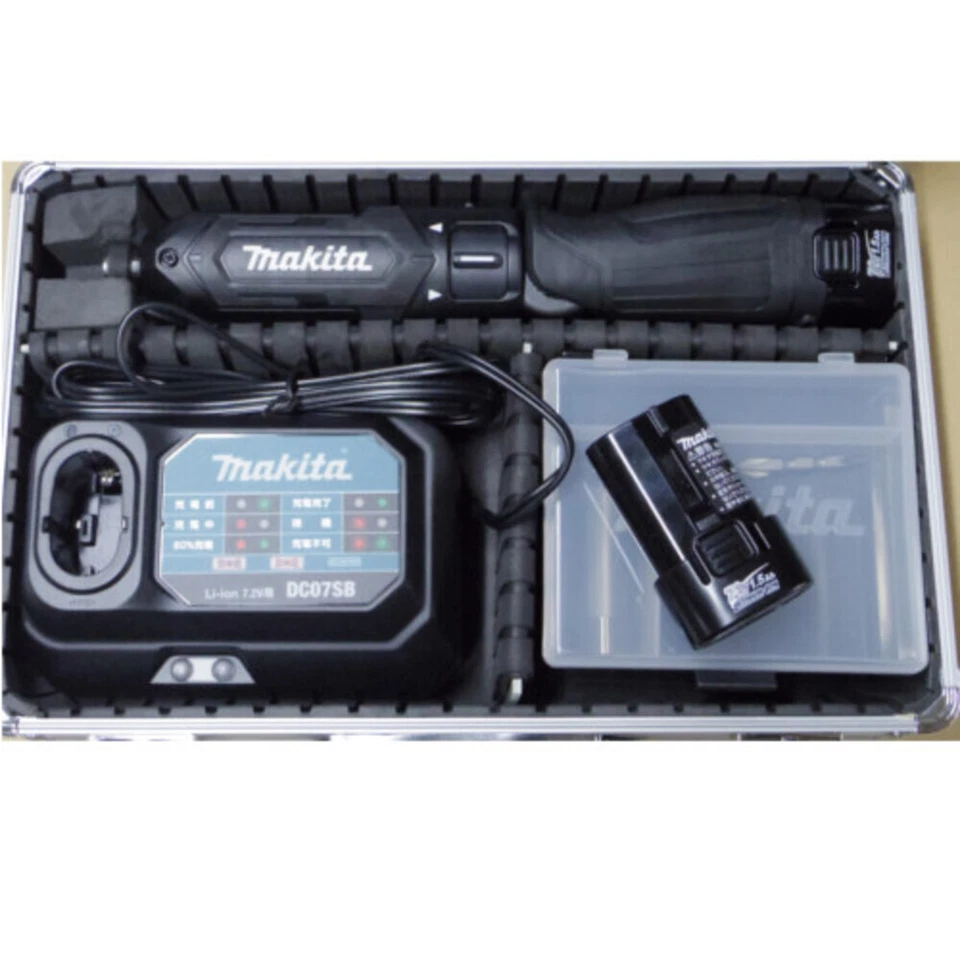 Makita 7.2V TD022DSHX Pen Impact Driver with 2 Batteries & Charger Aluminum Case - Image 2 of 4