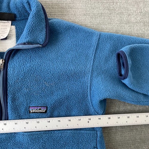 Y2K Patagonia Sweater Kids XL Synchilla Marsupial Pullover Fleece Blue 1/2 Zip - Picture 3 of 9