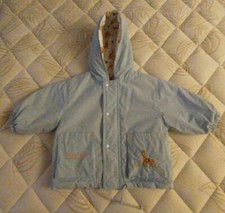 Girls Jacadi Vintage French Light Blue Giraffe Jacket, Size 6 M/M