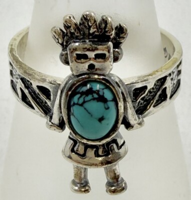 CAROLYN POLLACK STERLING 925 TURQUOISE KACHINA DOLL