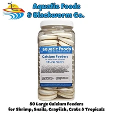 Calcium Feeders, 50 Large Discs for Shrimp, Snails, Crabs, Crayfish & Tropicals