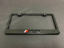 1x BLACK //TRDstyle 3D Emblem BLACK Stainless License Plate Frame RUST FREE