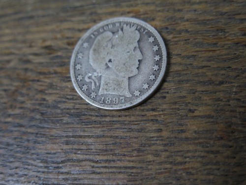 1897 P BARBER QUARTER DOLLAR - US COLLECTIBLE COIN 90% SILVER NICE - Picture 4 of 9