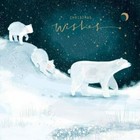 Charity Christmas Cards Polar Bear Family Foil Embossed Finish - Pack 5