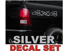 4x4 Truck Bed Decals Silver Set For Dodge Ram Or Dakota