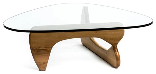 Modern Isamu Noguchi coffee table in natural wood (100% solid wood) #3009