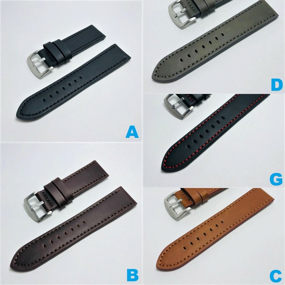 Correa De Cuero Para Reloj - Hebilla De Acero Inoxidable - 18 / 20 / 22 mm