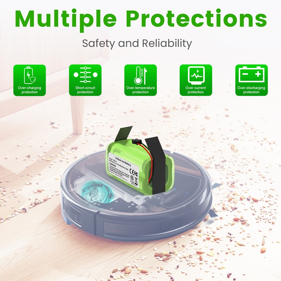 Batterie LabTEC 14,4V 4000mAh Pour Eufy RoboVac 11S/12/15C/30C Et Ecovacs Deebot N79S – Remplacement + Tournevis - 7