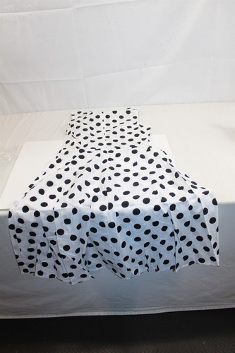 Swing Dress White & Black Polka Dots Party Knee Length Sleeveless Large Women's - Picture 6 of 8