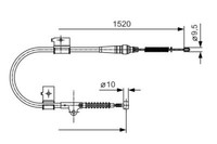 Bosch Handbremsseil Rechts FüR Terrano 2 2.4 2.7D 3.0D 02.93-09.07 OE