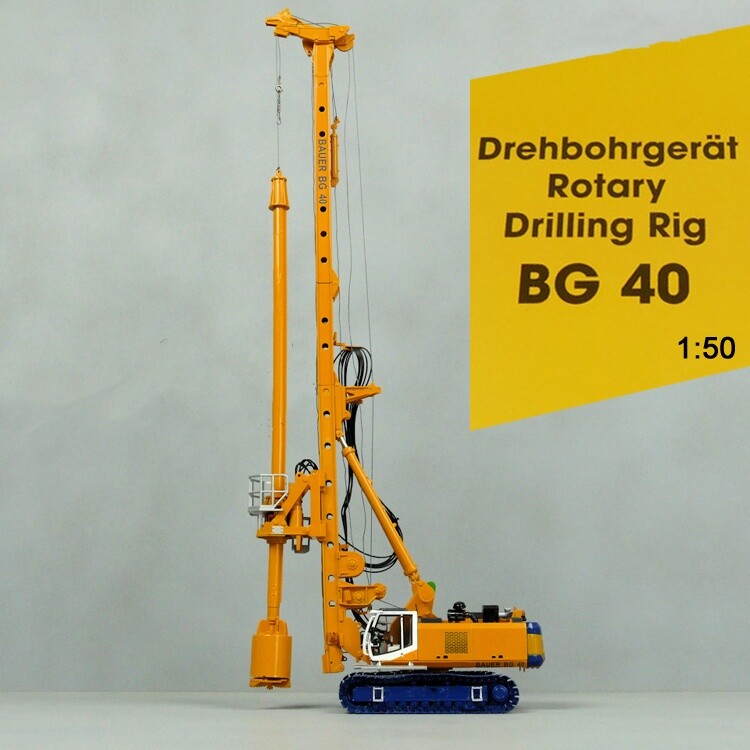 模型製作用品 BAUER BG 40 Rotary Drilling Rig 1:50 Bauer BG 40 Kelly Equipment Drilling Rig Construction