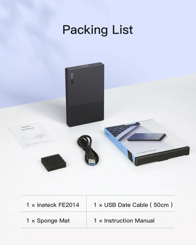 Inateck USB 3.2 Gen 2 Hard Drive Enclosure For 2.5" SSD HDD 6Gbps UASP Supported - Picture 7 of 7