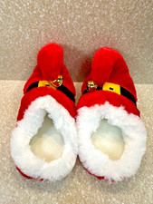 DAN DEE Red Plush Christmas Santa Claus Elf JINGLE Boots/Slippers SIZE M 13-1