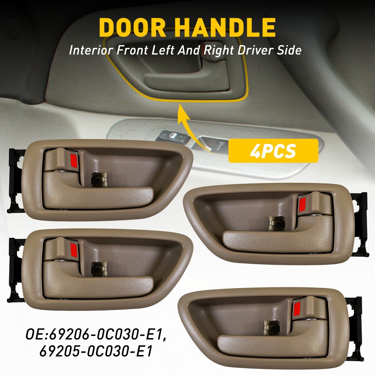 Aazon.co: Lcyolada 2pcs Beige Interior Door Handles Front Rear Driver