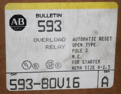 Allen Bradley 593-BOV16 Ser. Ein Überlastrelais 120-600VAC - Bild 4 von 4