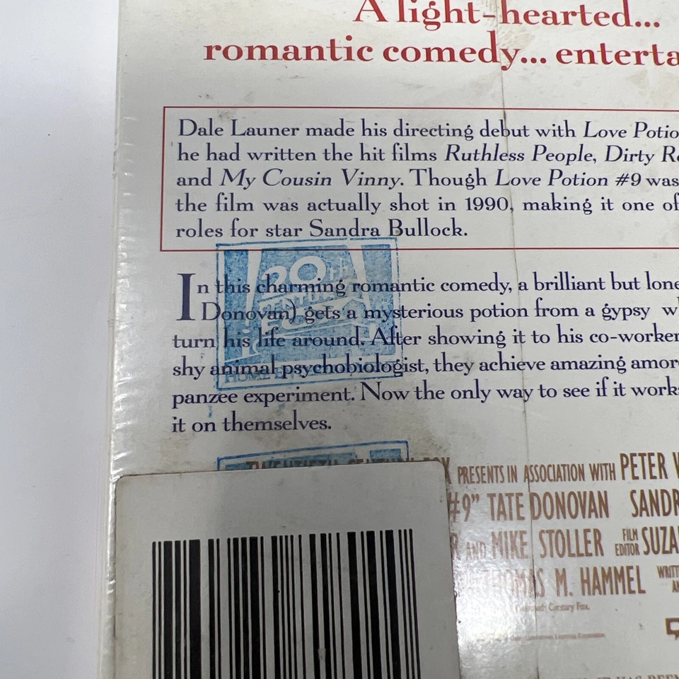 Love Potion #9 (VHS, 1993) Sandra Bullock Tate Donovan - Image 4 of 4