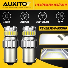 AUXITO 1156 7506 LED Reverse Backup Light Bulbs White 6500K Canbus Error Free 2x