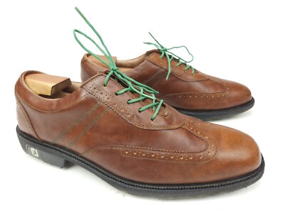 Footjoy FJ Icon 52252 Mens Brown Leather Wingtip Oxford Golf Shoes Sz 11 M VINTAGE FootJoy Classics Cognac Leather brogue wingtip golf  main image 3