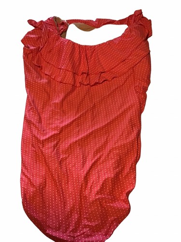 SWIM by CACIQUE Ruffle One-Shoulder Swim One-Piece Shrimp Sz 34 NWOT - Picture 2 of 5