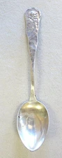 DUHME & CO STERLING SILVER MEDALLION HAND HAMMERED 6" TEASPOON