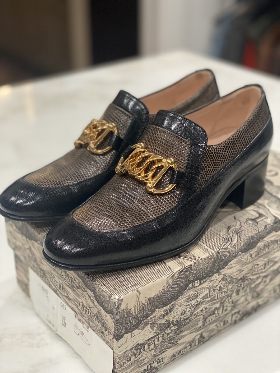 ローファー・オックスフォード Ebal Horsebit Lizard-Embossed Leather Chain Loafers Gucci Ebal Horsebit Lizard-Embossed Leather Chain Loafers