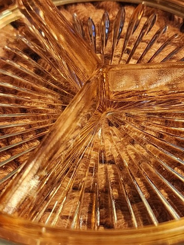 Vintage Pink Depression Glass Condiment Dish with Silver Handled Caddy - Picture 4 of 8