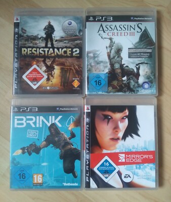 PS3 Spiele Bundle Résistance 2 Assassin's Creed 3 Brink Mirrors Edge 