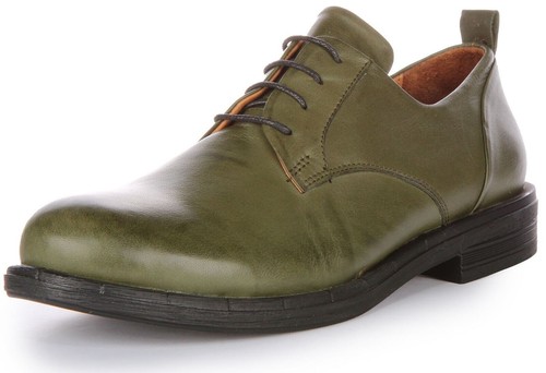 Justinreess Inghilterra Oxford Scarpe Basse Donna Verde Oliva UK 3 - 8 - Foto 5 di 11