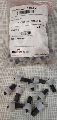 440-2X Apex # 2 1/4 Philips Drive Bit Lot of 10 Pack Sheet Rock
