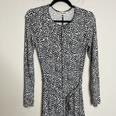 Boden Womens Black & White Lucy Jersey Tie Waist Midi Dress Size 2R NWT Boden Womens Black & White Lucy Jersey Tie Waist Midi Dress Size 2R NWT