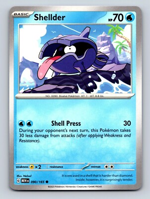 Shellder HP 70 Shell Press Attack Rarity Blue Pokémon Card | eBay