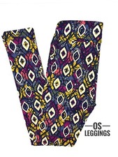 New LuLaRoe Leggings OS One Size Purple Yellow Pink Multicolor Unicorn NWT B0205