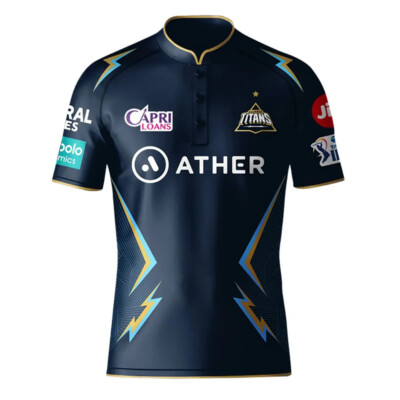 GUJARAT TITANS Match Jersey, GT Player Edition Cricket Shirt, Tata IPL 2023 Navy